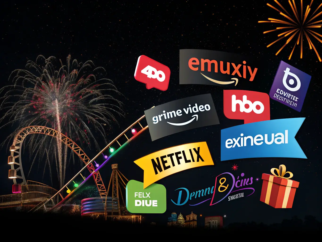 An image showcasing various streaming service logos (Netflix, Spotify, Sky, Mediaset) with a digital overlay of ad placements, representing broadcast and OTT advertising solutions.